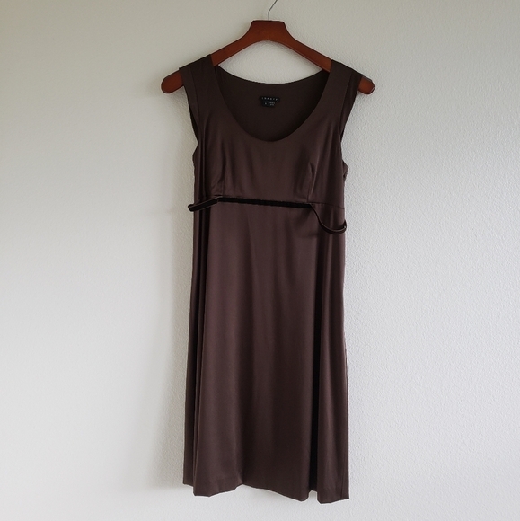 Theory Brown Silk Empire Silhouette Knee length Dress size 2 - Picture 10 of 15